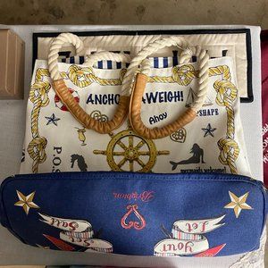 BRIGHTON Anchors Aweigh! canvas tote in Excellent like new condition